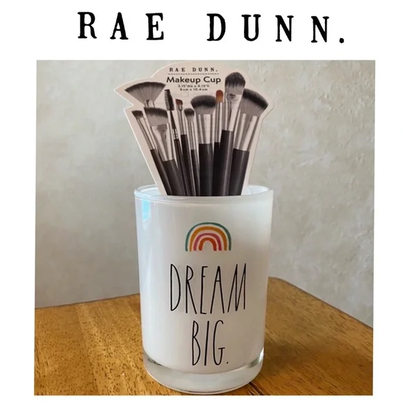 2 Rae Dunn Glass Jar (Makeup Holder/Organizer) - Picture 3 of 3